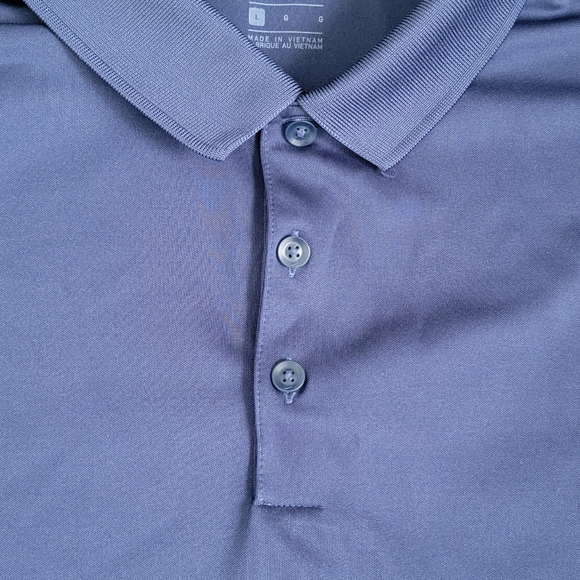 Nike Dri Fit Navy Blue Short Sleeve Polyester Golf Polo Mens Large - Picture 7 of 16
